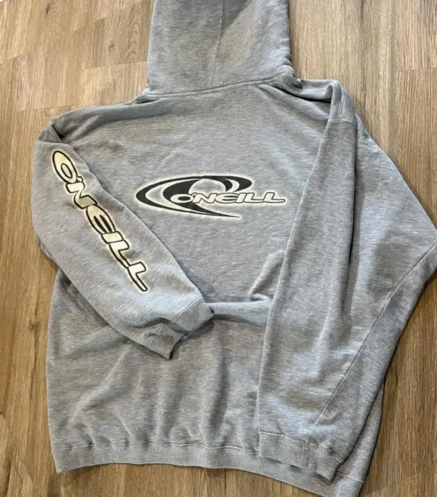 Vintage Surf Gray O'Neill Hoodie With Black And White Logo T-shirt, Sweatshirt and Hoodie