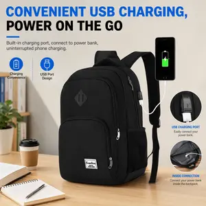 YAMATION School Backpack for Teens: USB Charging, Water Resistant, Anti-theft Pocket & Luggage Strap - 35L Large Capacity Lightweight Daypack