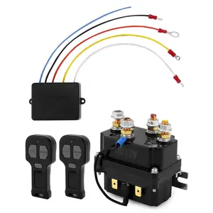 Wireless Winch Remote Control Kit, 12V 250A Winch Solenoid Relay Contactor + 12V Wireless Winch Receiver with 2pcs Wireless Winch Remote, for Truck ATV SUV 63070 62135 74900 70715, QS10384