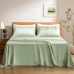 TOSMO Luxury Cooling Sheet Set - 100% Bamboo Bedding Set - 18” Extra Deep Pockets, Oeko-Tex Certified, Silky Soft and Breathable