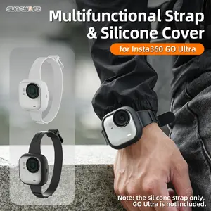 for Insta360 GO Ultra Strap & Silicone Cover, Photography Camera Accessories, for Holiday Travel and Outdoor Sport, Palm Wristband Bicycle Strap Backpack Clip for GO Ultra Accessories, Available in Black or White, Easy Operation | Camera Protection