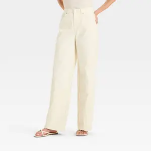 Women's Mid-Rise Relaxed Fit Wide Leg Distressed Jeans - Future Collective