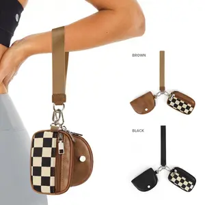 Upgraded Women’s Plaid Multi-Functional Wrist Bag, Portable Zip Short Wallet and Key Holder, High-Quality Hardware Accessories, Suitable for Everyday Outdoor Use, Casual Zipper Purse, Phone Wallet Purse