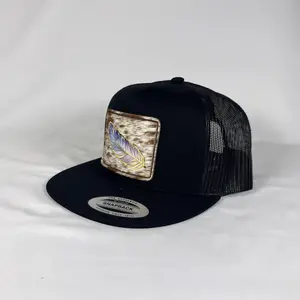 Feather CowHide western snapback cap Feather CowHide western snapback cap