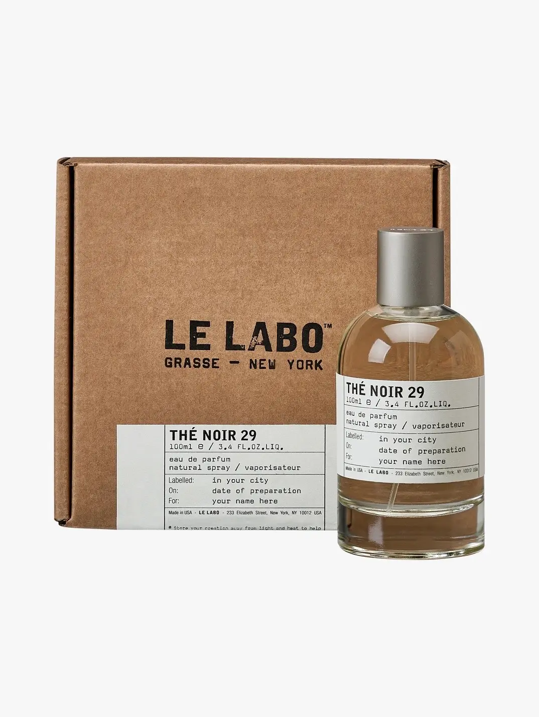 Le Labo Thé Noir 29 Eau de Parfum Woody Fresh Spicy Unisex Fragrance, 3.4 oz Spray