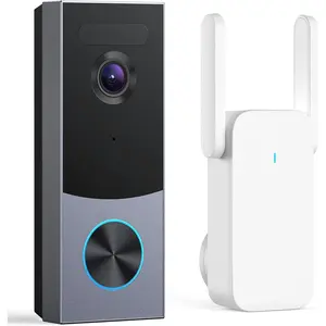 Doorbell Camera , Local Storage, 5MP Ultra , Triple Motion Detection, 2.4/5 GHz WiFi, Built-in 8GB, Rechargeable , Alexa &  Compatible