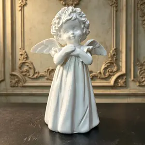 Pure Prayer Angel Figurine, Nordic Style Desktop Decor, Healing Guardian Angel Sculpture, Bedroom Desk Decoration