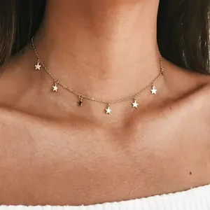 Bohemian Star Tassel Pendant Necklace for Women 2025 Fashion Collar Chain Necklaces Vintage Chokers Necklace Short Jewelry