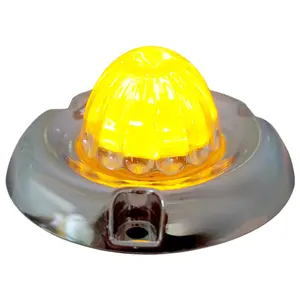 Legendary 1-1/2 Glass Watermelon Amber-Clear 2 Wire Single Function Chrome Inset Bezel LED Light - Each