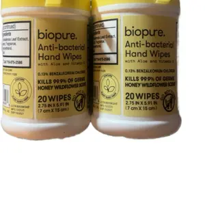 Biopure travel wipes keychain Honey Wildflower Scent  Set of 2