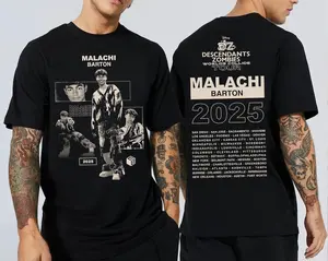 Descendants Zombies Worlds Collide Tour Malachi Barton T-Shirt, Summer Tour 2025 Shirt, Zombies 4 Summer Music Festival Cotton Grey