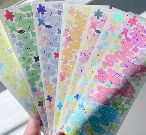 Toploader Sticker Sheet - Assorted Designs in Various Colors with Glitter Finish