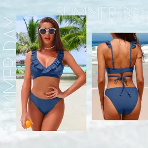 Charmo Strappy  2 Piece Bathing Suit Sexy High Cut Swimsuit Women Triangle Swimwear Low Rise Bikini Set