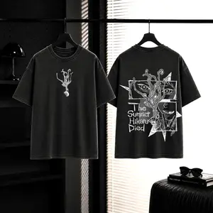 The Summer Hikaru Died Acid Washed Lightweight Cotton TShirt, Horror Anime Shirt, Perfect Gift for Anime Fans and Manga Lovers Menswear Top anime fan clothes Fabric Seamless