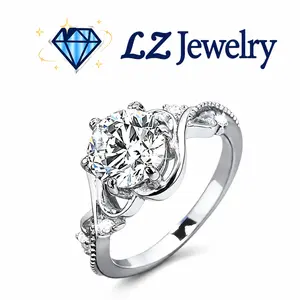 #12（Scrolling Vines）925 Sterling Silver Synthetic Moissanite Ring