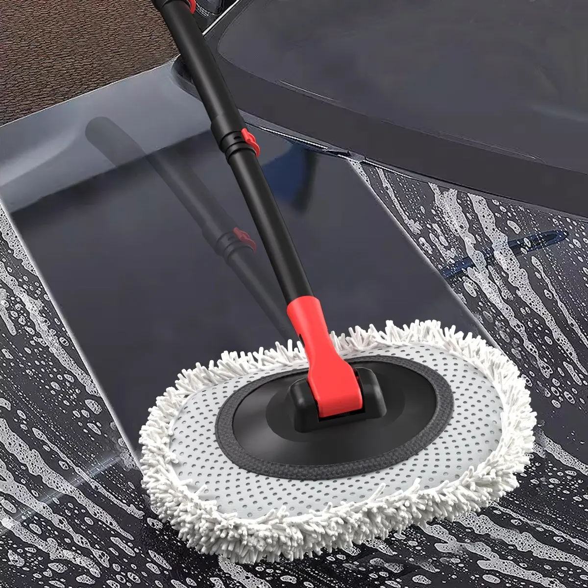 41" Automatic Water Flow Car Wash Mop – Soft Brush with 10M Hose