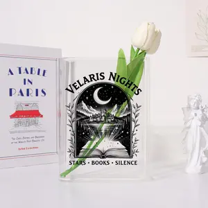 Velaris Night Acrylic Book Vase, Unique Gift, Literary Home Decor for Book Lovers