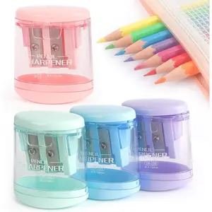 4 Pack Manual Dual Holes Compact Colored Handheld Pencil Sharpeners for Kids School Office