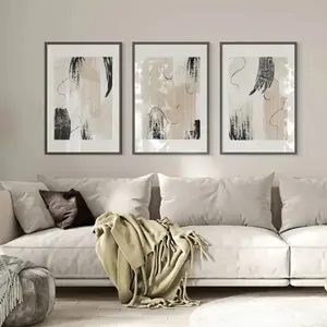 3-Piece Optional Wooden Frame Bohemian Modern Minimalist Aesthetic HD Color Canvas Poster High Precision Ink Print Thick Coating Moisture-proof Anti-wrinkle Smooth Surface Living Room Bedroom Home Decor