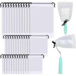36 Pack Wet  Brush Roller Covers Fits 4, 6, 9 Clear Plastic Storage Bags Keep Roller Brush Wet Organizer for House Painting Supplies & Commercial Application