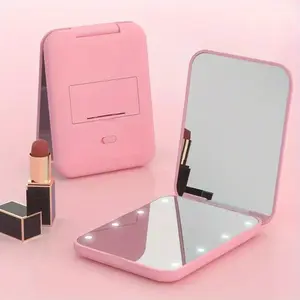 Portable Handheld LED Light Makeup Mirror, 1x/3x Magnification LED Light Mini Travel Makeup Mirror, Compact Mirror with Light, Lighted Makeup Mirror, Suitable for Gift Giving