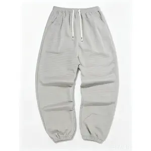 Men’s Clean Fit Waffle Joggers Relaxed Elastic Waist Streetwear Pants Textured Lounge Sweatpants Minimalist Korean Style Cozy Casual Viral Fashion Trend 2026 Balloon Menswear Classic quick dry tech training short length