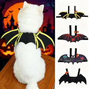 Pet Halloween Dog Costume - Funny Bat Wings Dress Up for Cats and Small Dogs Halloween Pet Costume - Funny Bat Wings Outfit for Cats & Small Dogs Pet Clothes Halloween Bat Wings Dress Up for Cats & Small Dogs