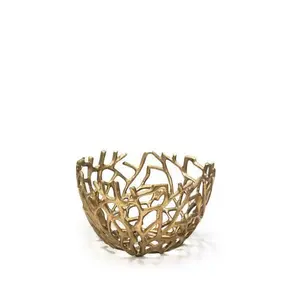 Metal Serving Bowl: Gold