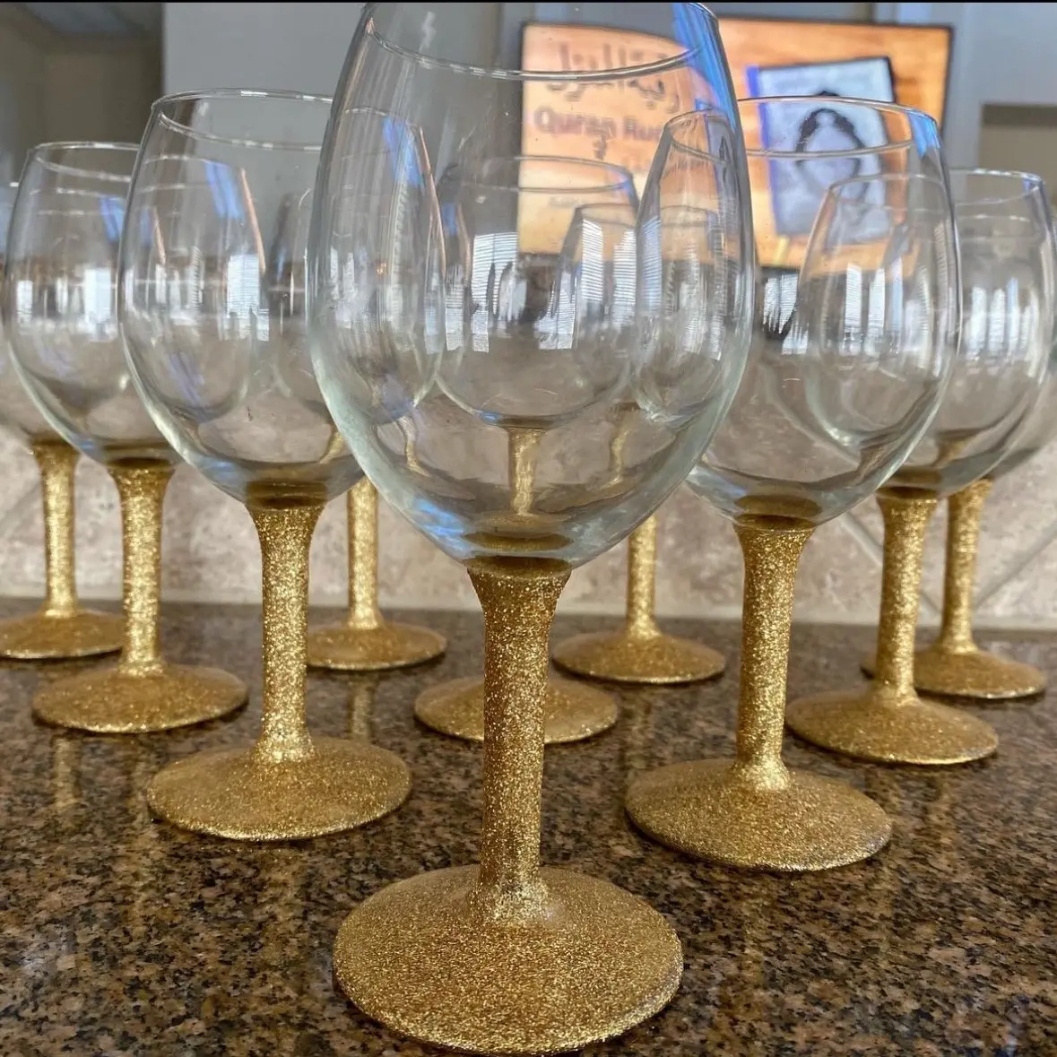 Gold  wine glass