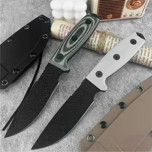 ES-4 Portable Full Tang Knife 1095 High Carbon Steel Fixed Blade Knives Two-color G10 Handle Kitchen Tool with Kydex Sheath
