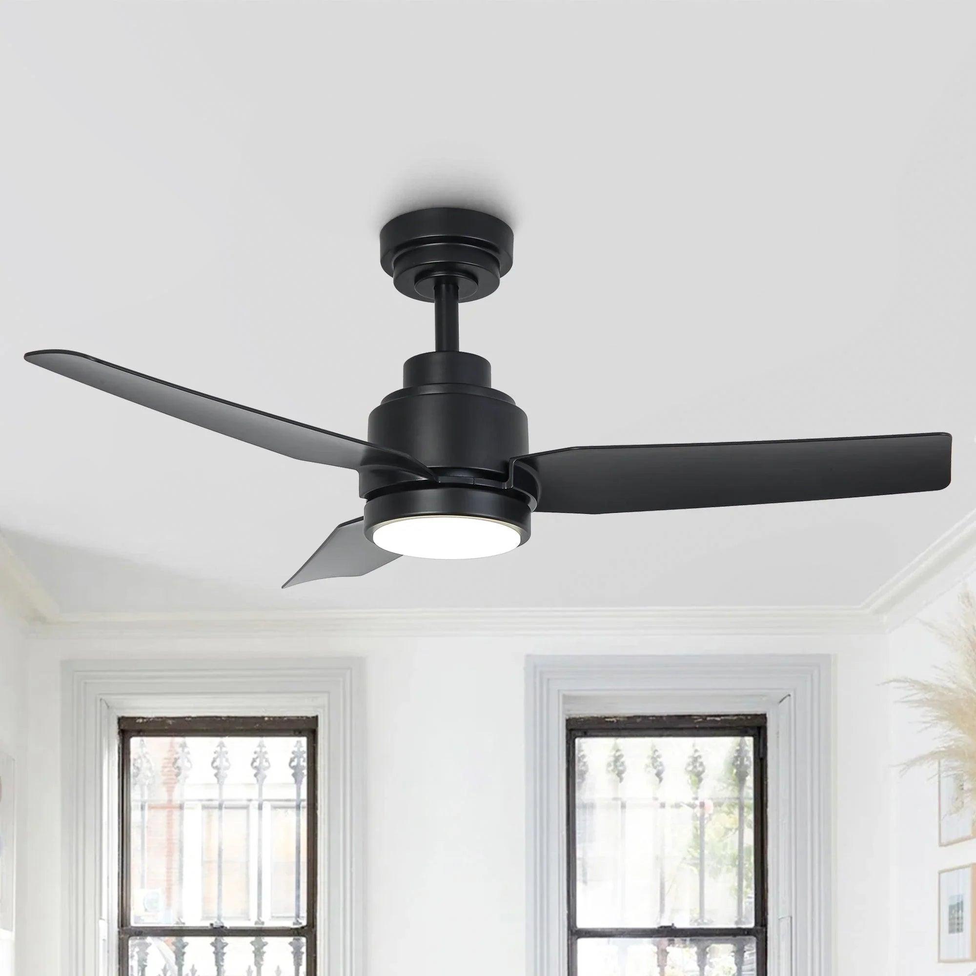 Vaczon 42" DC Motor Ceiling Fan | Modern Downrod Mount, Dimmable LED Light & Remote, Quiet 6-Speed