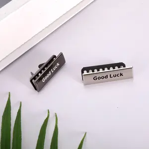 2 pcs Metal Handmade Labels Tags for Clothes Jeans Shoes Bags Garment Rectangle Hand Made Printed Label Sewing Craft