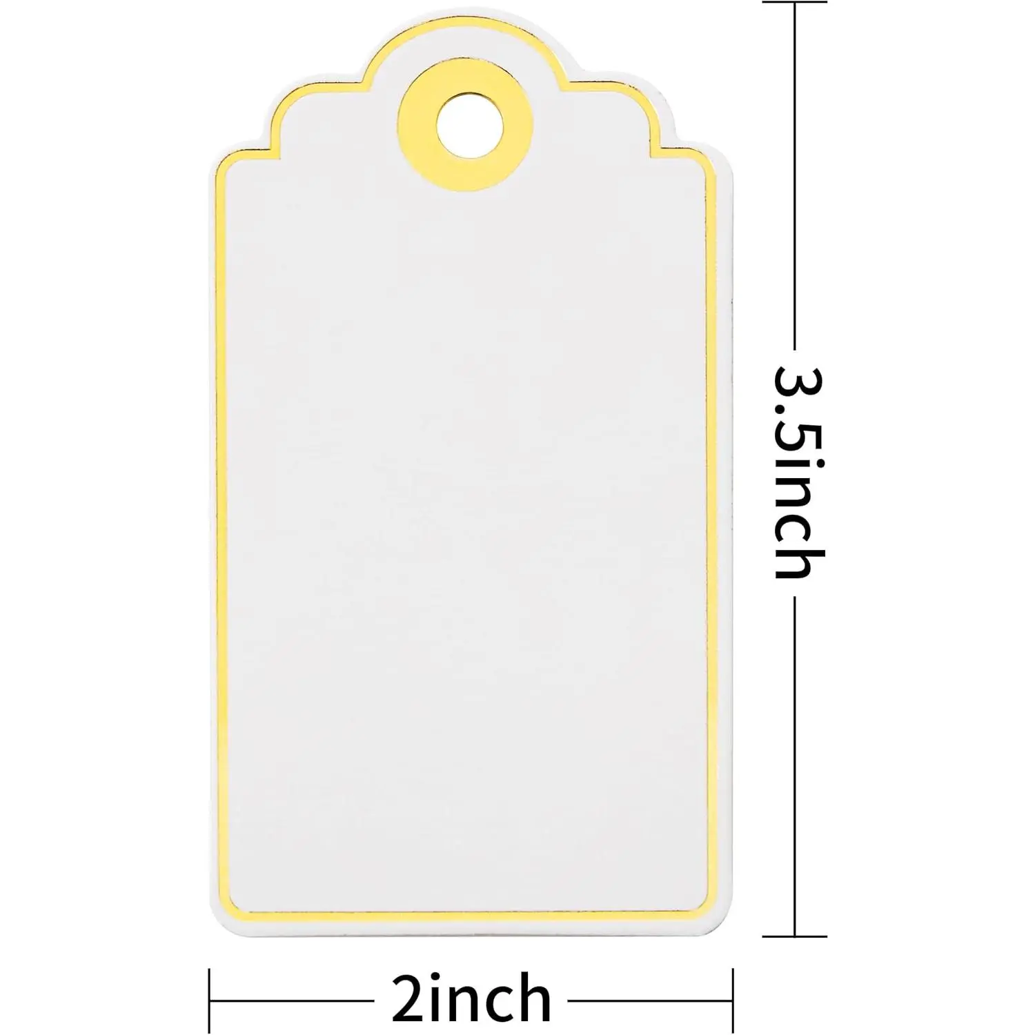 100 PCS 3.5 x 2 Inches White Paper Gift Tags with String for Christmas, Wedding, Party Favors