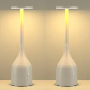 2 Pack Charging Table  Cordless Charging 5000mah Battery, Three Color Temperature 3000k/4000k/5000k Portable Led Table , Suitable For Outdoor Terrace/Home Restaurant Table Lighting White modern lamps