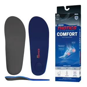 Redi-Thotics COMFORT Orthotic Insole with Poron Layer for Arch Support & Metatarsal Pain Relief - BarrettexTM Top Cover for Comfort & Dryness