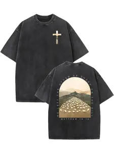 100% washed T-shirt, Christmas and Black Friday are coming! Y2K style, sheep pattern, suitable for outdoor travel, preferred as a gift for family, friends, and colleagues! Menswear Top Tshirt Streetwear Man Crewneck Casual Bestie Tropical