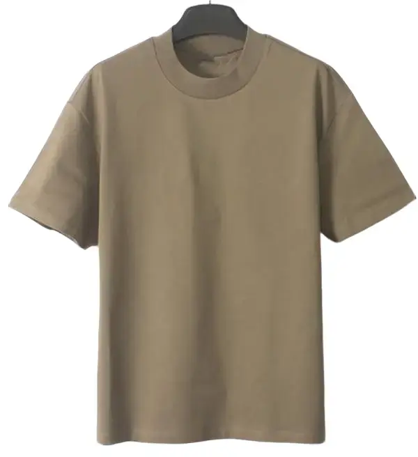 Men's Crew Neck Pure Cotton Breathable Short Sleeve Basic Plain T-shirt - Brown, Beige, Soft, Casual, Minimalist Streetwear, Machine Wash Unisex Everyday Basics Top