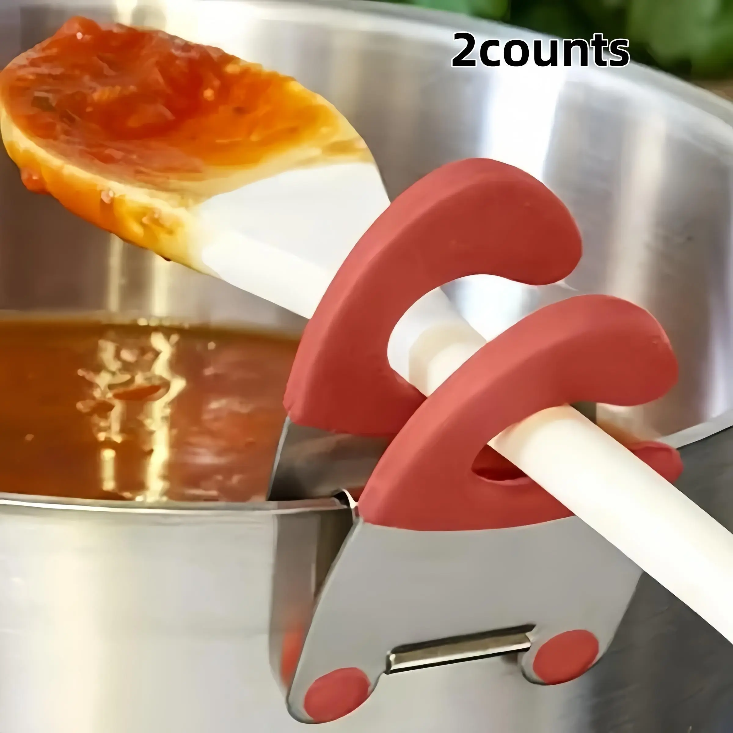 Stainless Steel Pot Lid Rack, Heat-Resistant Silicone Handle Holder, Kitchen Utensil Organizer, Cooking Tool Storage Stand, Kitchen Utensils Gadgets, Kitchen Accessory, Cooking Accessories