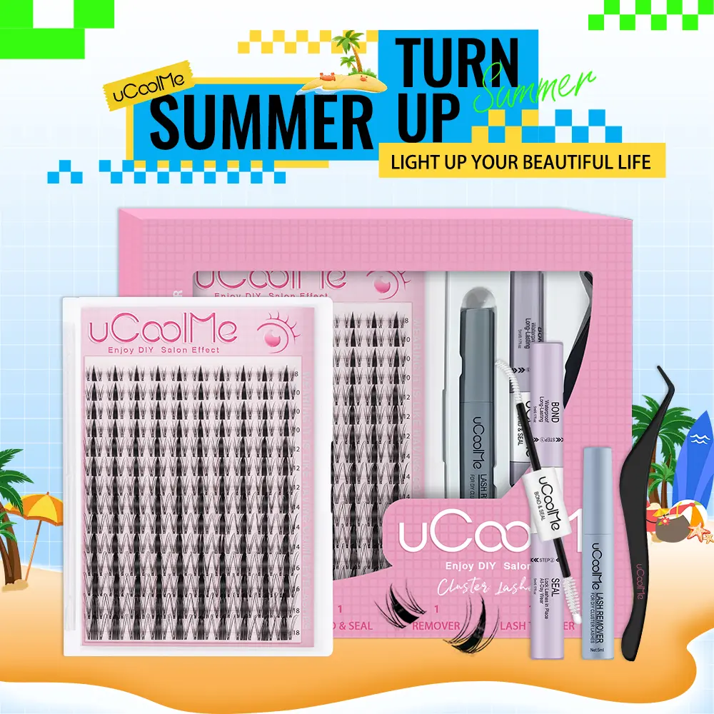 uCoolMe DIY Lash Clusters Gift Set, Multiple Styles of Individual Eyelash Extensions, Invisible Band Natural to Full Lashes, Easy At-Home Application, Long-Lasting Cluster Lashes, Gift for Her, Individual & Full Kit Options