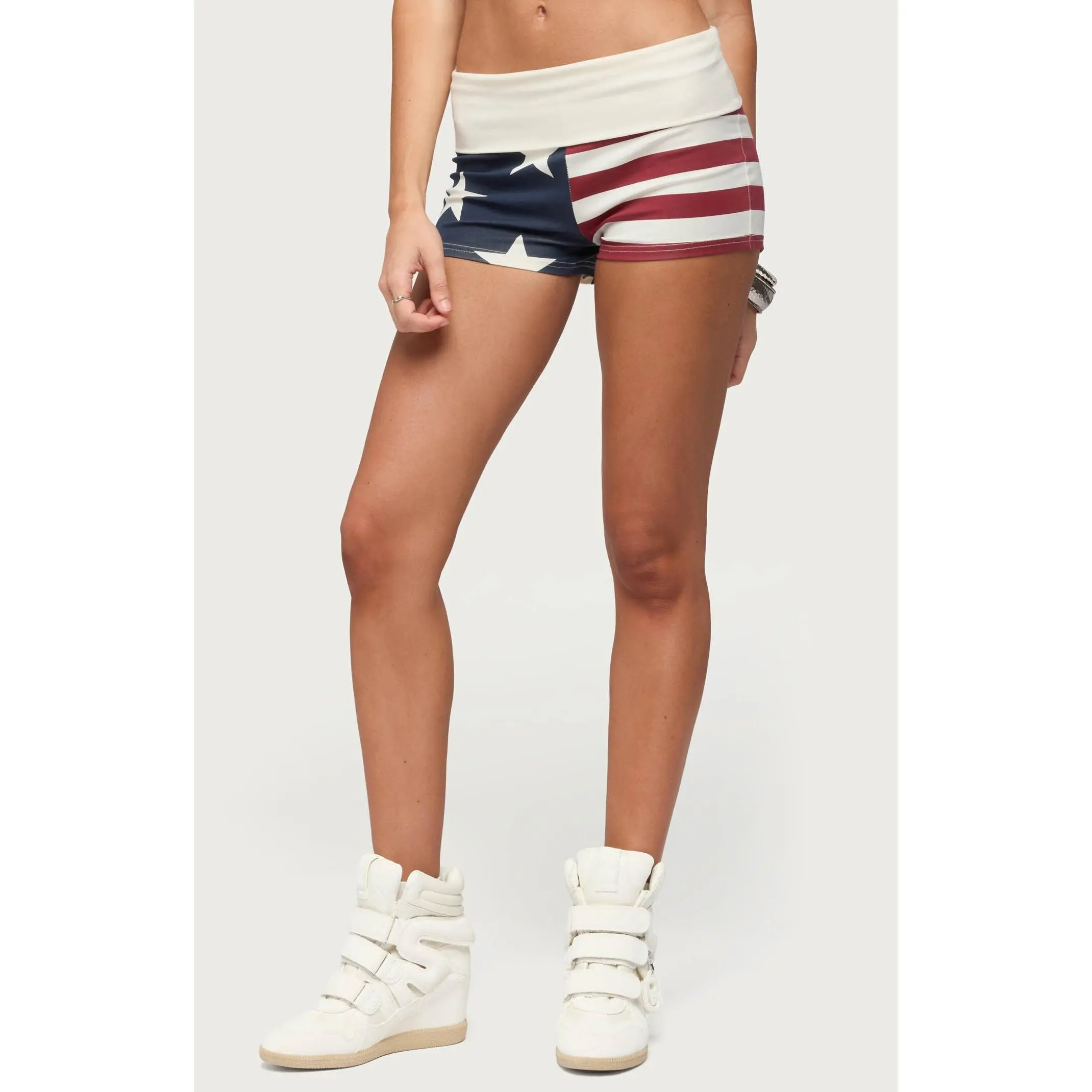 Edikted Women's USA Foldover Shorts