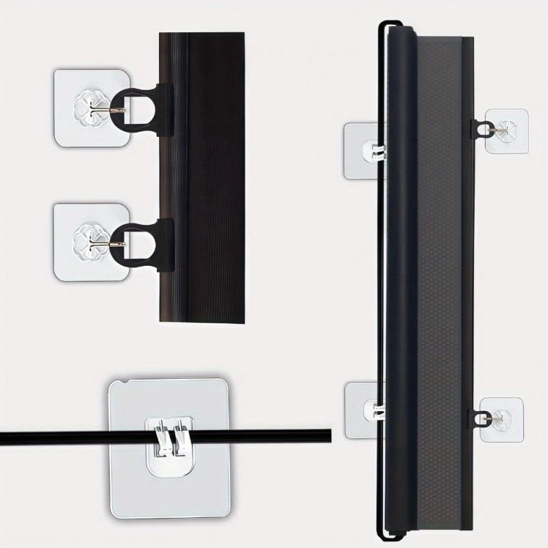 [No Drill Pet Gate] 1pc No Drill Retractable Black PVC Pet Gate - Easy Install Safety Fence with Automatic Closing, Durable Indoor/Outdoor Dog Barrier & Cat Enclosure for Stairs, Doors, Rooms, Gate for Dogs, Stairway Blocker, Sleek Design