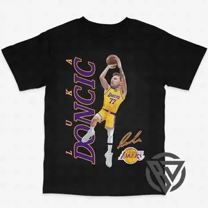 Luk4 D0nc1c T-shirt For Men Women, For Fans Unisex Casual Streetswear Top Los Angeles Lakers (BF)