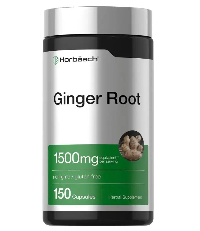 Horbäach Ginger Root Extract Supplement | 150 Capsules | Traditional Herbal Formula | Non-GMO & Gluten Free