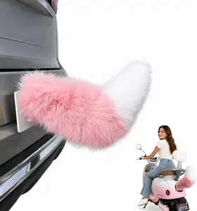 Remote Controlled Electric Cat Tail for Car Decoration Wagging Plush Tail Adjustable Speed for Trunk Bumper Self Adhesive Paint Safe Rechargeable Universal Fit