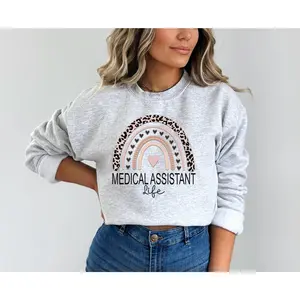 Medical Assistant Shirt, Medical Assistant Sweatshirt, Certified Medical Assistant hoodie, Medical Asst Women Cotton Crewneck