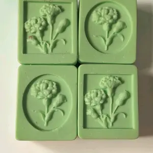 Coconut Lime Soap - 4 Pack, Green Color, Floral Design