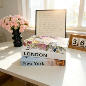 3pcs High-Quality Fake Book Decorations, Modern Minimalist Home Decoration, Creative Living Room Soft Furnishing, Desktop Stackable Book Display, Desktop Statue