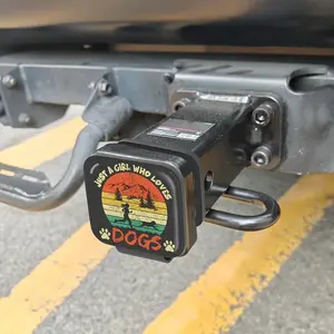 Just a Girl Who Loves Dogs Hitch Cover for 2 Inch Receivers - Trailer Hitch Cover Tube Plug Insert Cap, Compatible with Pickup, SUV, Jeep, Cars, Trucks, RV & More Exterior Accessories