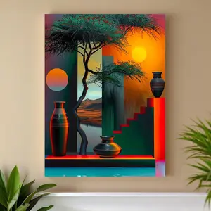 1pc of Canvas Art, an Abstract African-Themed Painting That Serves As an Interesting And Inspirational Creative Wall Decoration for Home Bedrooms, Living Rooms, Rooms, Farms, Hotels, And Cafes. It Is a Canvas Wall Art Poster