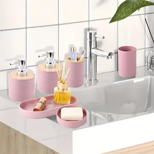 10 Pcs Bathroom Hardware Accessories Set, Includes Soap Dispenser, Toothbrush Holder, Mouthwash Cup, Soap Dish & Cotton Swab Storage Jar, Multi-purpose Organizer for Bathroom Kitchen Living Room, Ideal Housewarming Gift